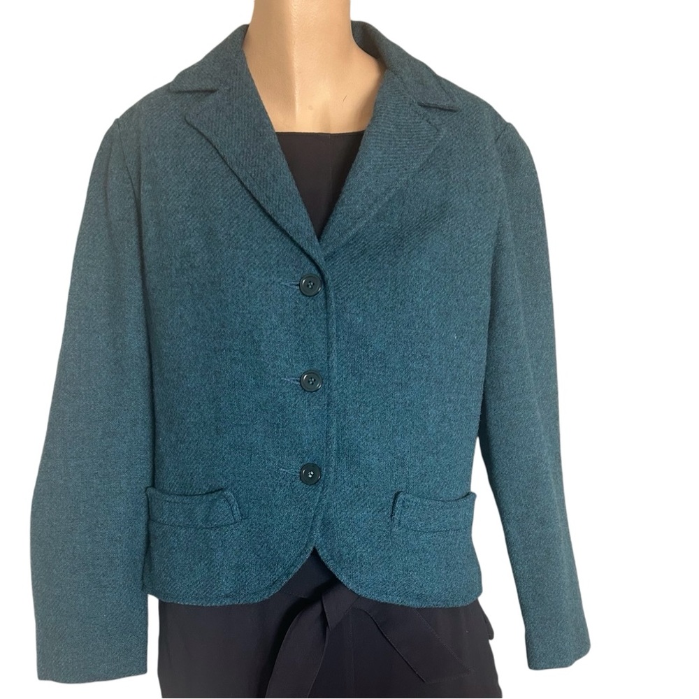 Bobbi Brooks Vintage 💯% Wool Jacket-Size 2–Teal-In Excellent Condition!